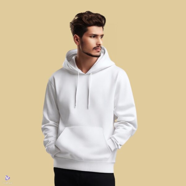 Men's Oversized Hoodie Sweatshirt - White | Trendy Comfort