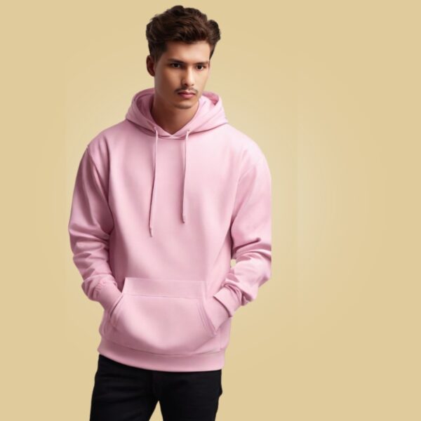 Men's Oversized Hoodie Sweatshirt - Light Pink