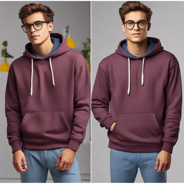 Men's Oversized Hoodie Sweatshirt - Maroon | Cozy & Stylish