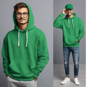 Men's Oversized Hoodie Sweatshirt - Bottle Green